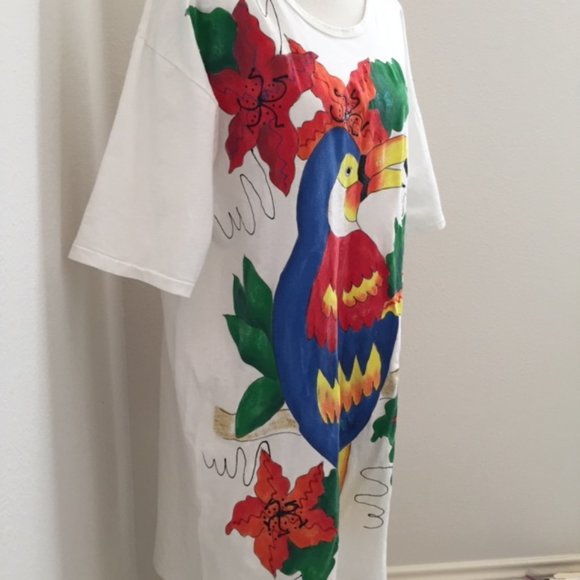 Vintage Handpainted Bright Swim Cover Up - Picture 3 of 8